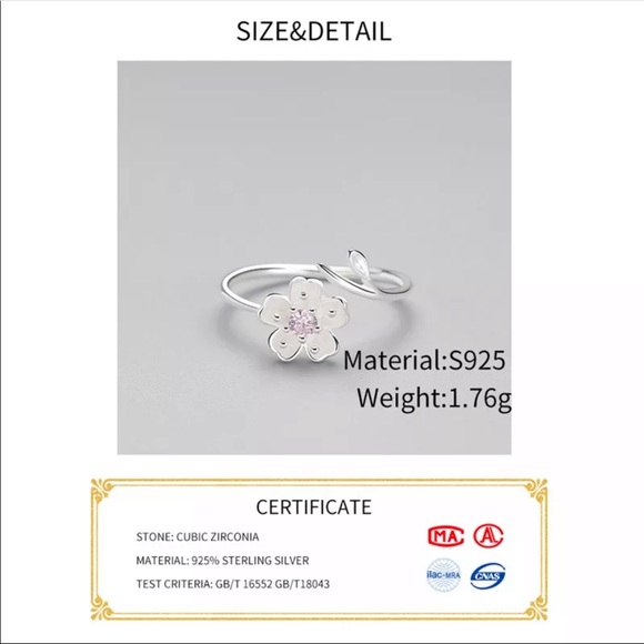 New 925 Sterling Silver Adjustable Ring - Picture 3 of 5